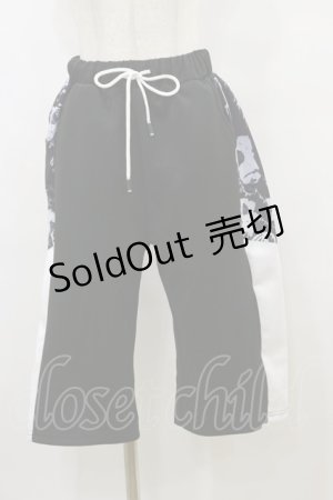 画像: NieR CLOTHING / 切替ハーフパンツ  黒×白 H-25-09-23-047-PU-PA-KB-ZH