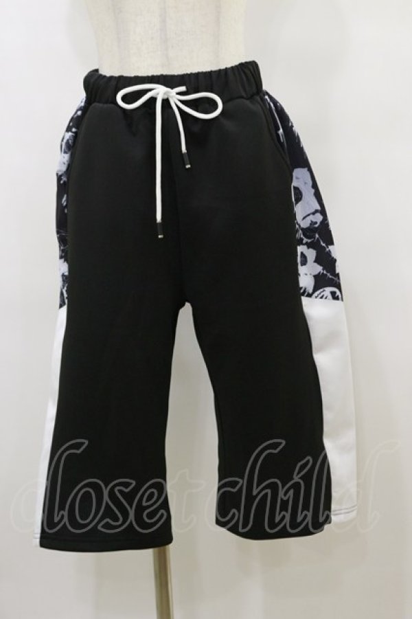 画像1: NieR Clothing / 切替ハーフパンツ  黒×白 H-25-09-23-047-PU-PA-KB-ZH (1)