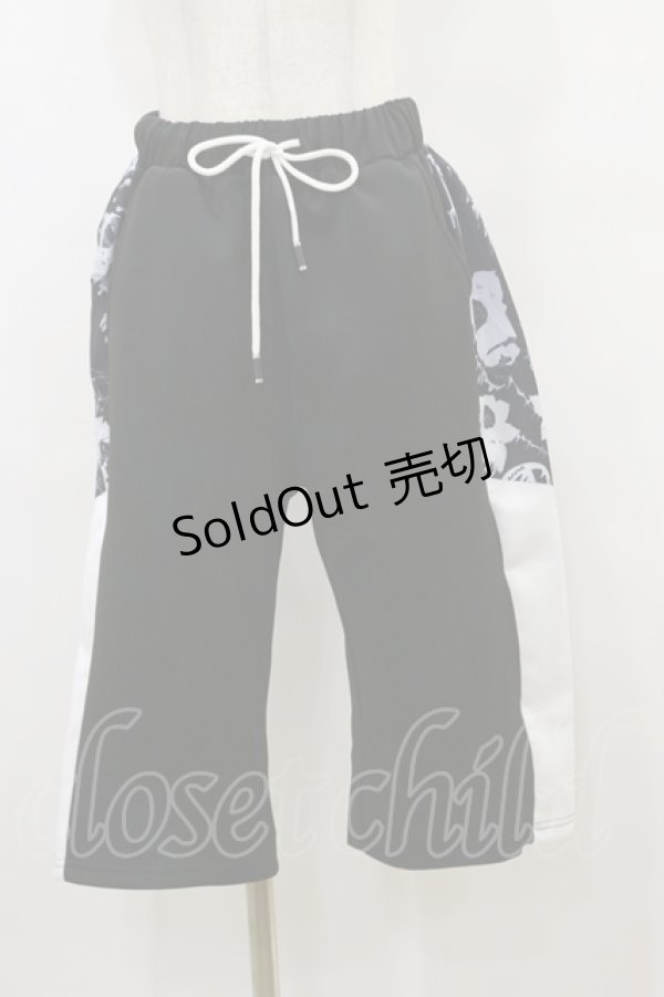 画像1: NieR CLOTHING / 切替ハーフパンツ  黒×白 H-25-09-23-047-PU-PA-KB-ZH (1)