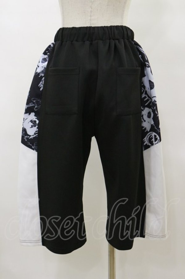 画像2: NieR Clothing / 切替ハーフパンツ  黒×白 H-25-09-23-047-PU-PA-KB-ZH (2)