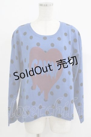 画像: Candy Stripper / CANDY HEART DOT KNIT  ブルー H-25-09-24-026-PU-TO-KB-ZH