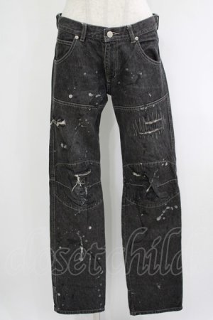 画像: ALGONQUINS / ダメージペイントデニムパンツ  グレー H-25-09-24-030-AL-PA-KB-ZH