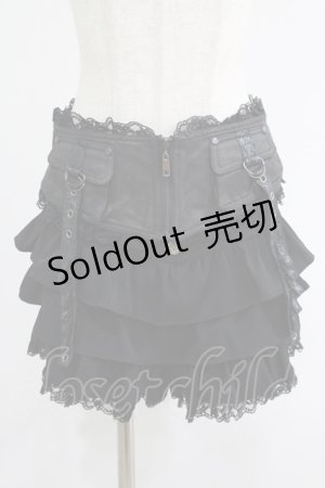 画像: Qutie Frash / カマーベルト付フリルパンツ  黒 H-25-09-24-035-QU-PA-KB-ZH
