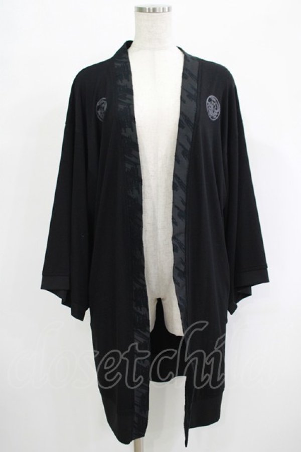 画像1: Qutie Frash / 羽織風カットソーカーデ  黒 H-25-09-24-044-QU-TO-KB-ZH (1)