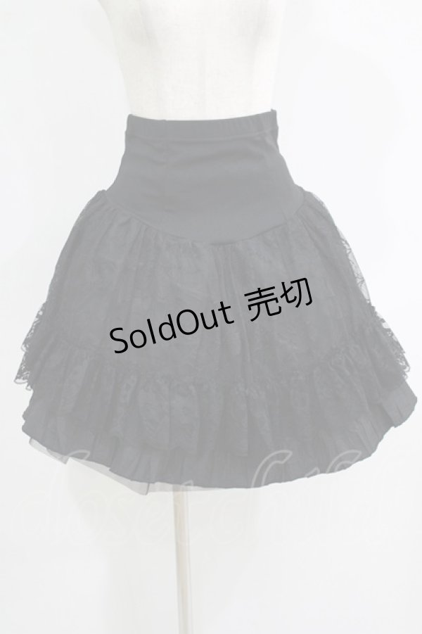 画像1: Qutie Frash / 蜘蛛の巣レースティアードスカート  黒 H-25-09-24-005-QU-SK-KB-ZH (1)