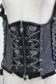 画像4: OZZ ANGELO / 薔薇刺繍コルセットビスチェ  グレー H-25-09-24-045-OO-TO-KB-ZH (4)
