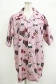 画像1: SEX POT ReVeNGe / Skull Pomegranate Full Summer Big Shirt  ピンク H-25-09-24-048-SP-BL-KB-ZT493 (1)