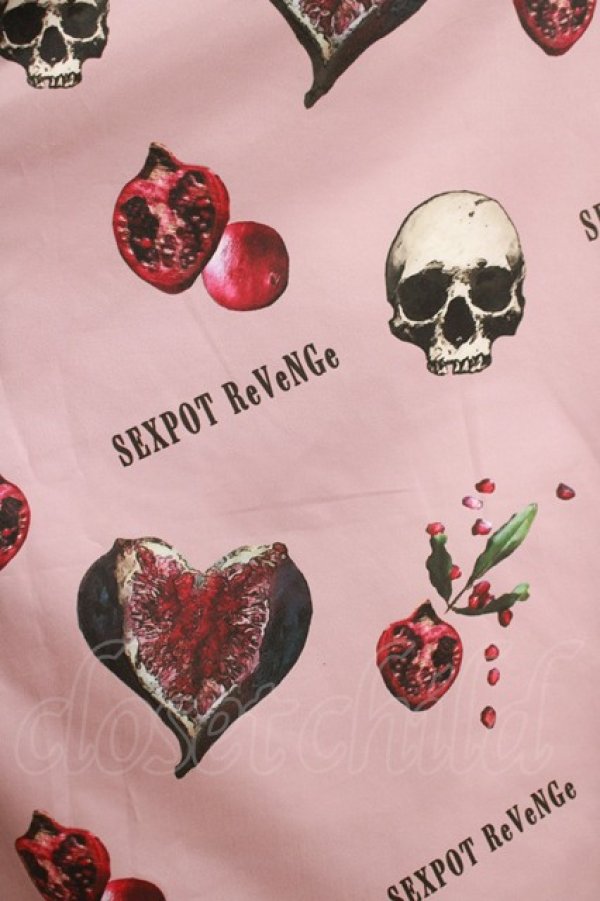 画像5: SEX POT ReVeNGe / Skull Pomegranate Full Summer Big Shirt  ピンク H-25-09-24-048-SP-BL-KB-ZT493 (5)