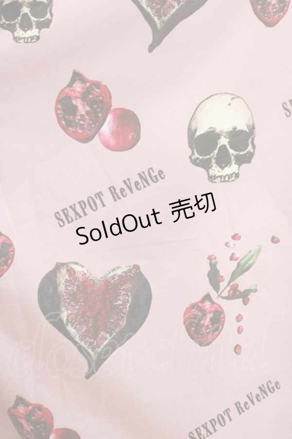 画像5: 【SALE】SEX POT ReVeNGe / Skull Pomegranate Full Summer Big Shirt  ピンク H-25-09-24-048-SP-BL-KB-ZT493 (5)