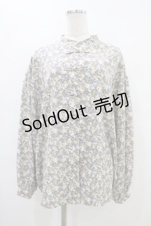 画像: merry jenny / flowerカンフーシャツ  ブルー H-25-09-24-1048-LO-BL-KB-ZH