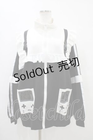 画像: ACDC RAG / GAME OVERフリルジャケット  ブラック H-25-09-24-1051-PU-JA-KB-ZH