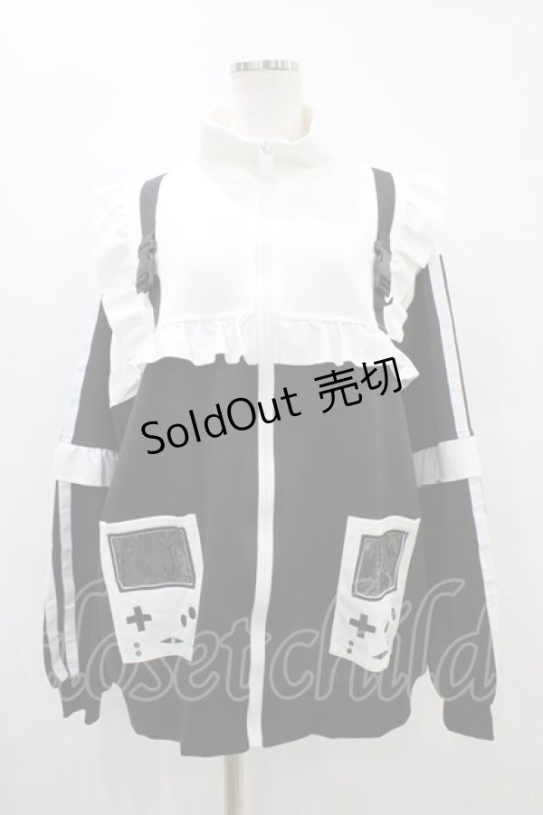 画像1: ACDC RAG / GAME OVERフリルジャケット  ブラック H-25-09-24-1051-PU-JA-KB-ZH (1)