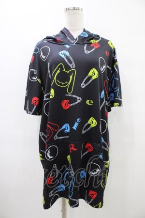 画像: NieR Clothing / 半袖プルパーカー F 黒 H-25-09-24-1057-PU-TO-KB-ZH