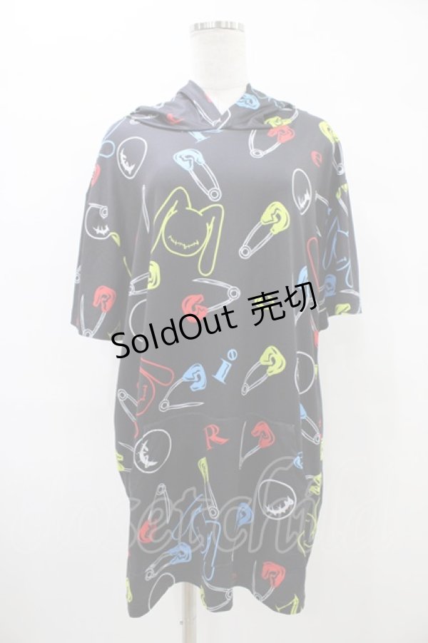 画像1: NieR Clothing / 半袖プルパーカー F 黒 H-25-09-24-1057-PU-TO-KB-ZT1104J (1)