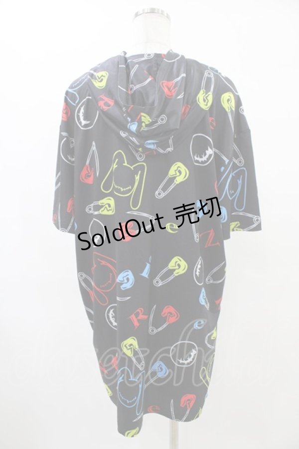 画像2: NieR Clothing / 半袖プルパーカー F 黒 H-25-09-24-1057-PU-TO-KB-ZT1104J (2)