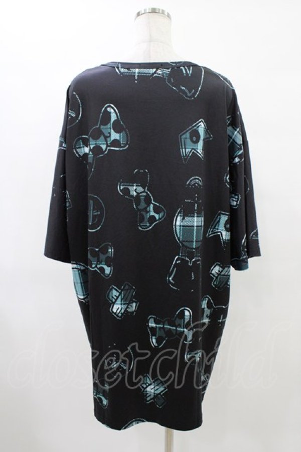 画像2: NieR Clothing / プリント半袖CUTSEW F 黒 H-25-09-24-1058-PU-TO-KB-ZH (2)