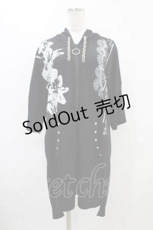 画像: 【SALE】SEX POT ReVeNGe / プリント半袖ロングZIPパーカー  黒 H-25-09-24-1061-SP-TO-KB-ZT495