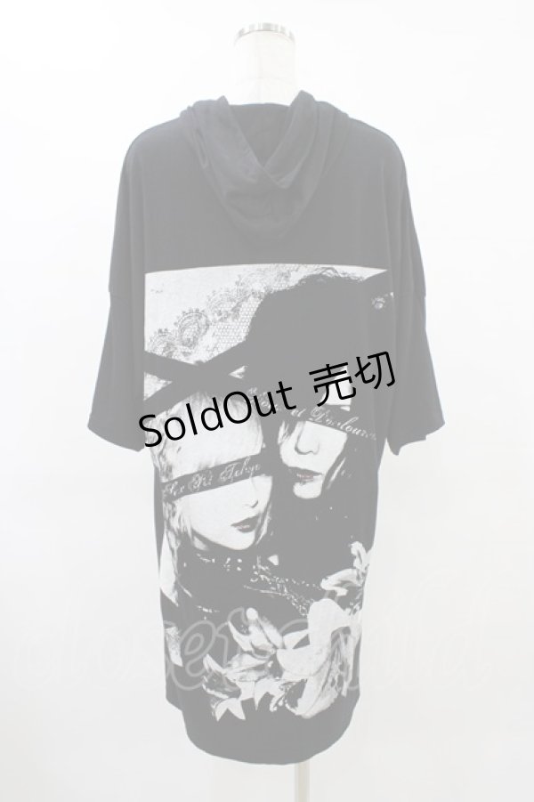 画像2: 【SALE】SEX POT ReVeNGe / プリント半袖ロングZIPパーカー  黒 H-25-09-24-1061-SP-TO-KB-ZT495 (2)