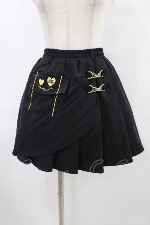 画像: NieR Clothing / ラップ風プリーツスカート  黒 H-25-09-24-1020-PU-SK-KB-ZH