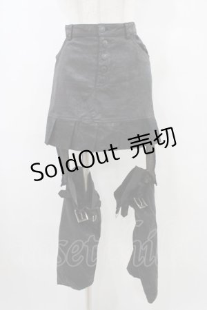 画像: h.ANARCHY / レッグカバー付スカート  黒 H-25-09-24-1022-HN-SK-KB-ZH