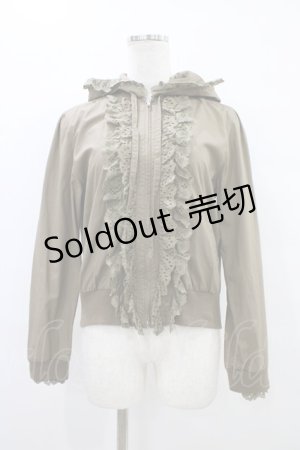 画像: Jane Marple / コットンレースのフードブルゾン  カーキ H-25-09-24-1037-JM-JA-KB-ZH