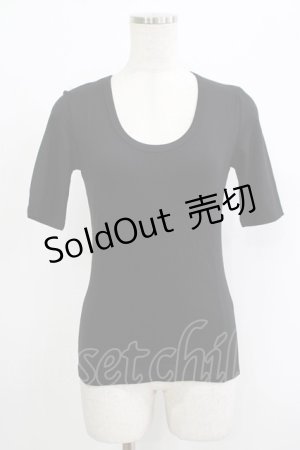 画像: Qutie Frash / 半袖カットソー  黒 H-25-09-24-052-QU-TO-KB-ZH