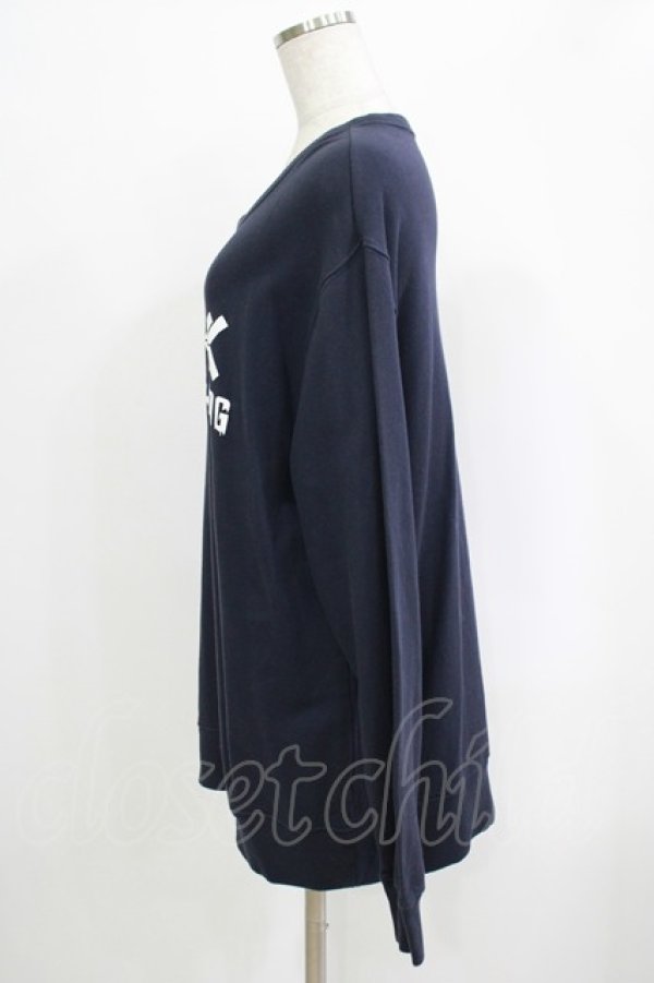 画像2: NieR Clothing / プリントLONG CUTSEW  ネイビー H-25-09-24-054-PU-TO-KB-ZH (2)