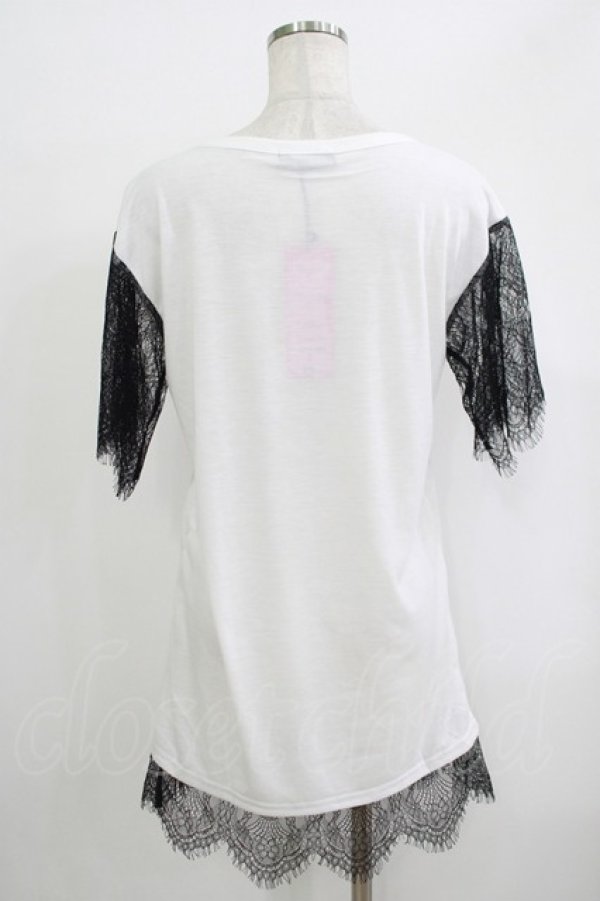 画像3: HELL CAT PUNKS / レーススリーブTシャツワンピース F 白 H-25-09-24-055-PU-OP-KB-ZT493 (3)