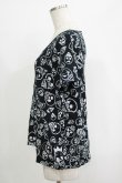 画像2: ALGONQUINS / スカルプリント半袖カットソー  黒 H-25-09-24-059-AL-TO-KB-ZT491 (2)