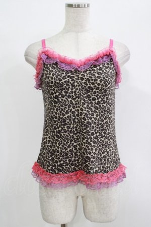 画像: SEXY DYNAMITE LONDON / レオパードレースキャミ  ベージュ×ピンク×パープル H-25-09-24-066-PU-TO-KB-ZH