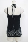 画像3: ALGONQUINS / プリントホルター付キャミソール  黒 H-25-09-24-067-AL-TO-KB-ZT491 (3)