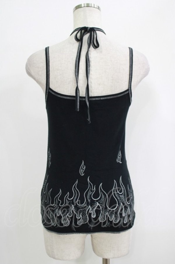 画像3: ALGONQUINS / プリントホルター付キャミソール  黒 H-25-09-24-067-AL-TO-KB-ZT491 (3)