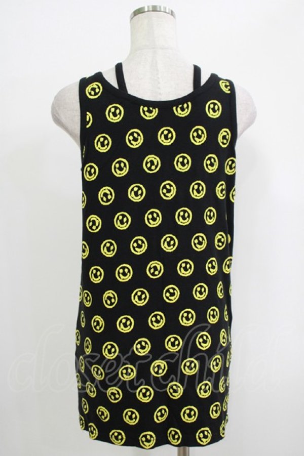 画像3: WORLD WIDE LOVE！(Rydia) / デッドスマイル総柄タンク  黒×イエロー H-25-09-24-068-PU-TO-KB-ZT491 (3)