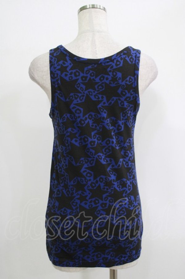 画像3: WORLD WIDE LOVE！(Rydia) / 総柄タンク  青×黒 H-25-09-24-069-PU-TO-KB-ZT491 (3)