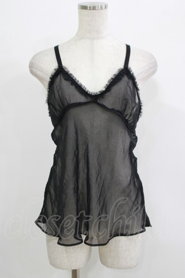 画像3: ALGONQUINS / ジョーゼットキャミ＆マルチフラップケープ  黒 H-25-09-24-073-AL-TO-KB-ZT495 (3)