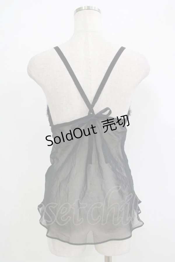 画像4: ALGONQUINS / ジョーゼットキャミ＆マルチフラップケープ  黒 H-25-09-24-073-AL-TO-KB-ZT495 (4)