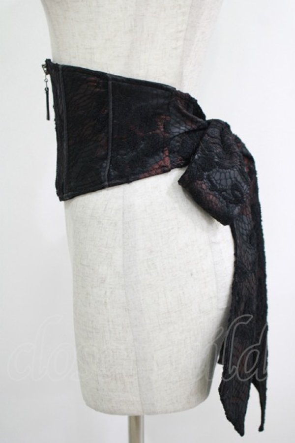 画像2: Qutie Frash / リボン帯ベルト  黒 H-25-09-24-078-QU-ZA-KB-ZH (2)