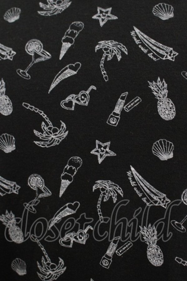 画像4: WORLD WIDE LOVE！(Rydia) / 総柄チュニックワンピース  黒 H-25-09-24-008-PU-OP-KB-ZT455 (4)