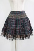 画像1: ALGONQUINS / 裾チュールチェックスカート  グリーン H-25-09-24-010-AL-SK-KB-ZH (1)