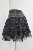 画像2: ALGONQUINS / 裾チュールチェックスカート  グリーン H-25-09-24-010-AL-SK-KB-ZH (2)