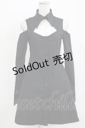 画像: KILL STAR / 肩あきシャツワンピース XS 黒 H-25-09-24-012-SL-OP-KB-ZH