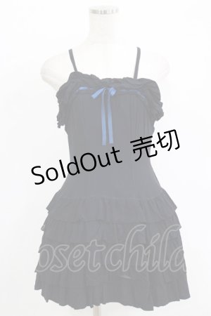 画像: MARBLE / フリルミニワンピース  黒×青 H-25-09-24-013-GO-OP-KB-ZH