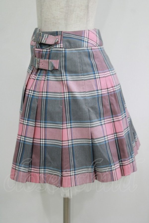画像2: Jane Marple / チェックラップスカート  ピンク H-25-09-24-014-JM-SK-KB-ZH (2)