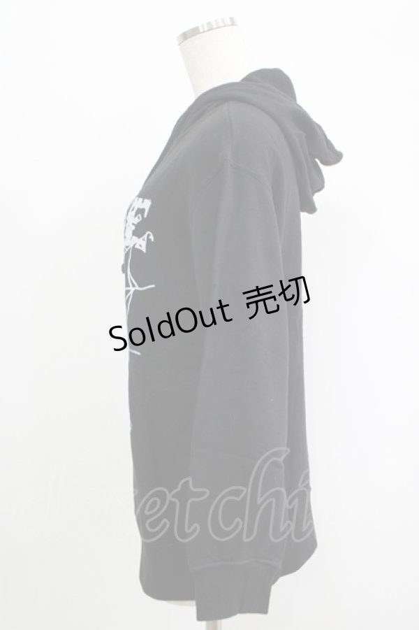 画像2: ALGONQUINS / プリントプルパーカー  黒 H-25-09-24-021-AL-TO-KB-ZH (2)