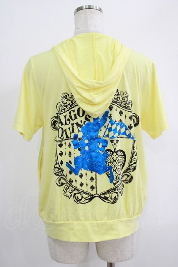 画像3: ALGONQUINS / プリント半袖ZIPパーカー  イエロー H-25-09-24-022-AL-TO-KB-ZT493 (3)