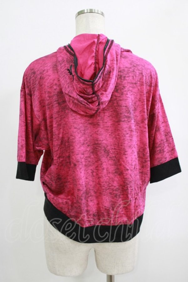 画像3: ALGONQUINS / プリント半袖ZIPパーカー  ピンク H-25-09-24-023-AL-TO-KB-ZT493 (3)