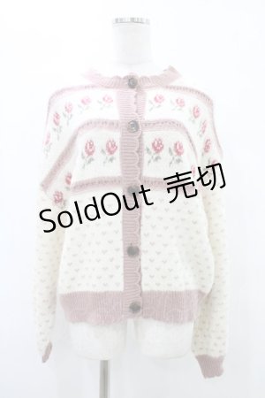画像: merry jenny / flower gardenニットカーディガン  ピンク H-25-09-25-1043-LO-TO-KB-ZH