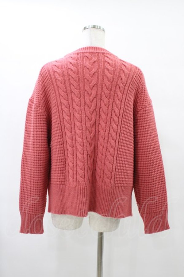 画像2: Jane Marple Dans Le Salon / バルキーヤーンのアランニット  ピンク H-25-09-25-1046-JM-TO-KB-ZH (2)