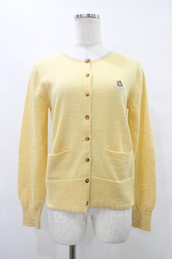 画像1: Jane Marple / gabrielleエンブロイダリーのカーディガン  イエロー H-25-09-25-1051-JM-TO-KB-ZH (1)