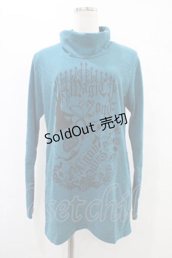 画像1: ALGONQUINS / プリントハイネックカットソー F エメラルド H-25-09-25-1053-AL-TO-KB-ZH (1)